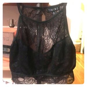 New Vici Collection Black Bralette Sz Medium